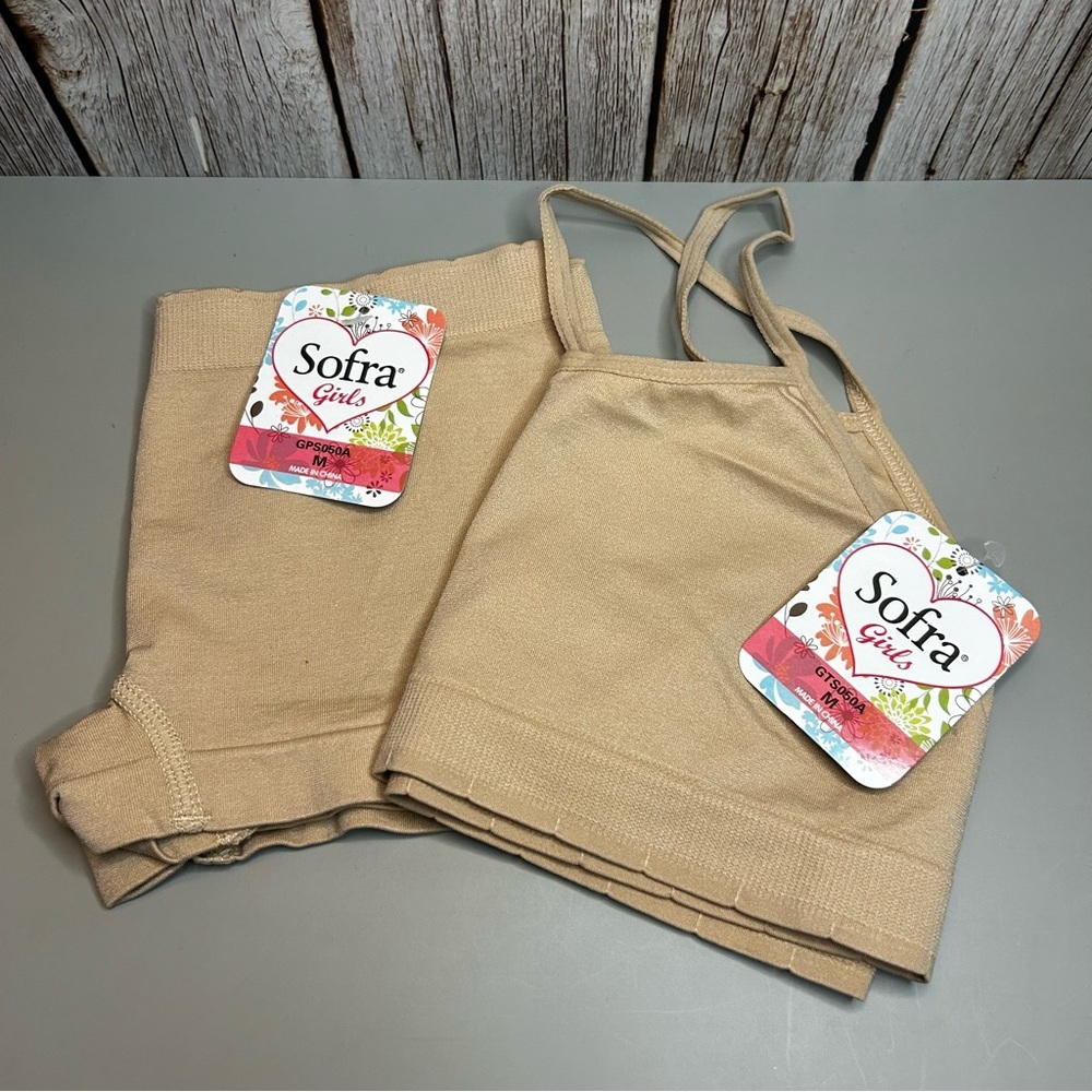 Sofra Girls Beige Sporty Undergarment Set Size Medium